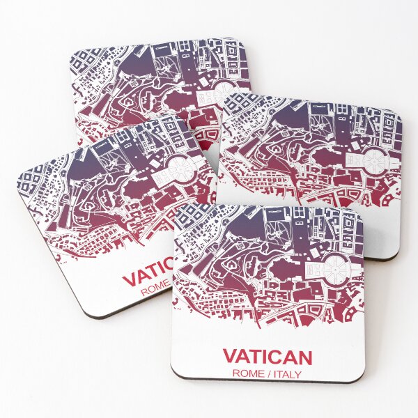 Item preview, Vatican Christians Catholics Jesus Christ Map Art Blue Pink Rome Italy designed and sold by EpicMaps.