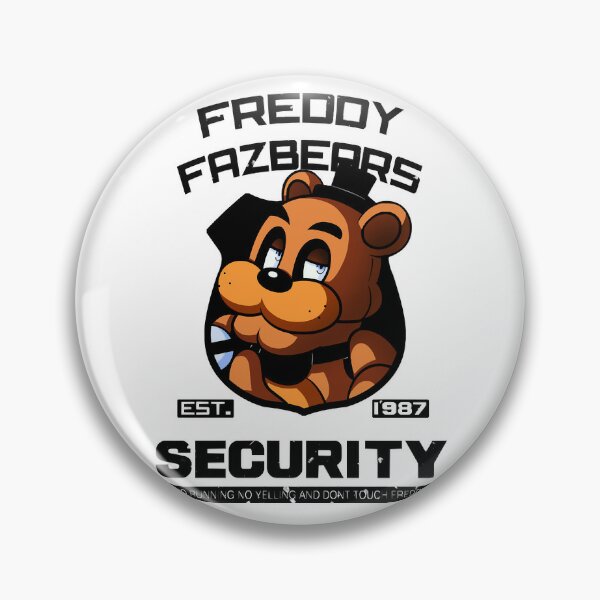 FNAF Five Nights at Freddy's Security Badge Pin Silver 2 Figure