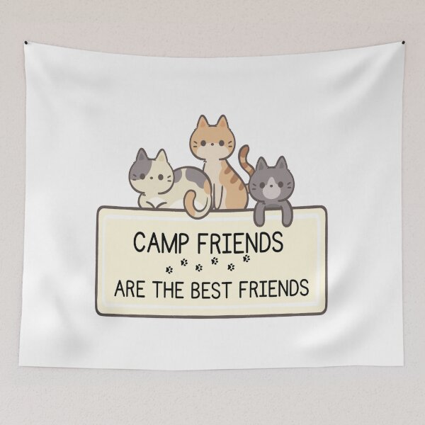 Item preview, camp friends are the best friends cat  designed and sold by PCpallavi.