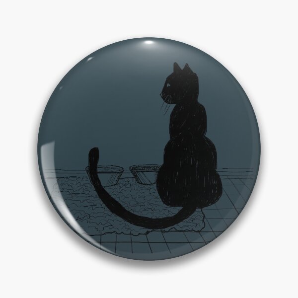 Item preview, Black Cat at the Food Bowl  designed and sold by PaigeNColwell.