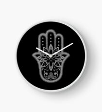 Hamsa Hand Lotus Eye Flower Clock