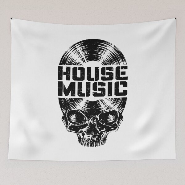 Item preview, House Music DJ Vinyl Record Music Lover Gothic Skull LP designed and sold by GrandeDuc.