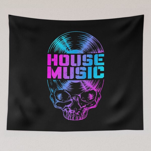 Item preview, House Music DJ Vinyl Record Music Lover Gothic Skull LP designed and sold by GrandeDuc.