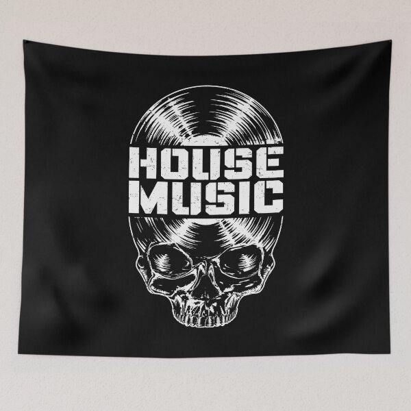 Item preview, House Music DJ Vinyl Record Music Lover Gothic Skull LP designed and sold by GrandeDuc.