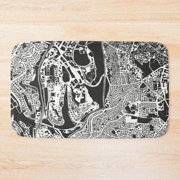Item preview, Jerusalem Jews Judaism Moses synagogue Map Art Black white Jerusalem Israel designed and sold by EpicMaps.