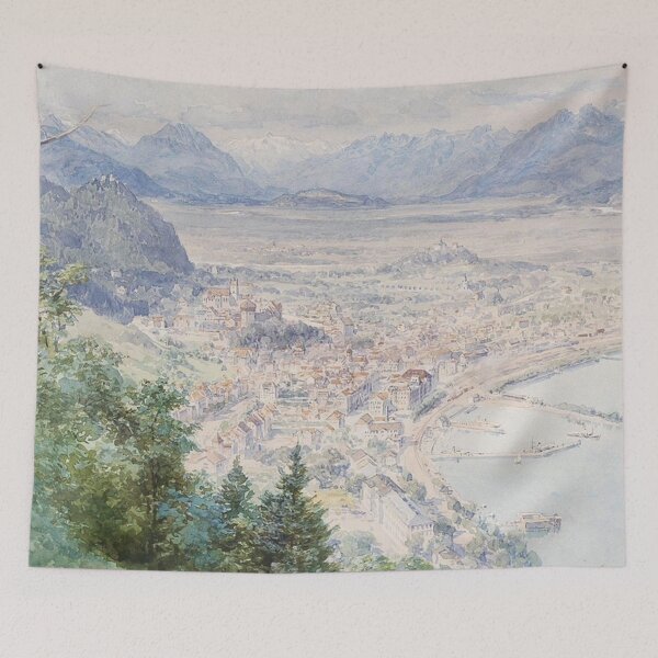 Item preview, A View of Bregenz and Lake Bodensee by Edward Theodore Compton designed and sold by LoveSeasonz.