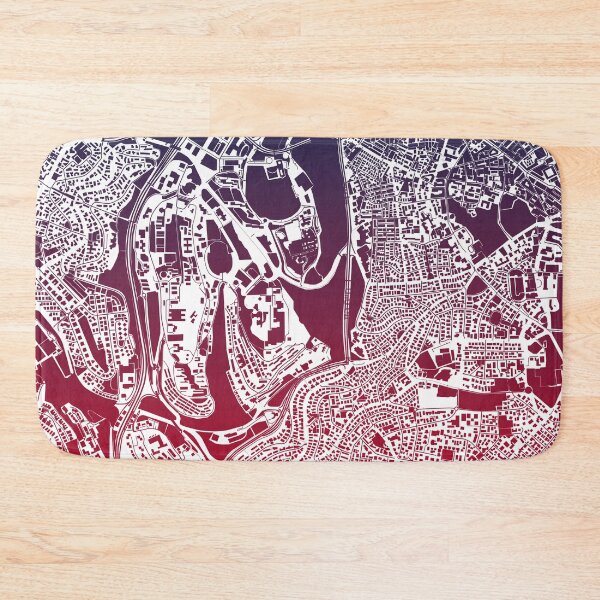 Item preview, Jerusalem Jews Judaism Moses synagogue Map Art Blue Pink Jerusalem Israel designed and sold by EpicMaps.