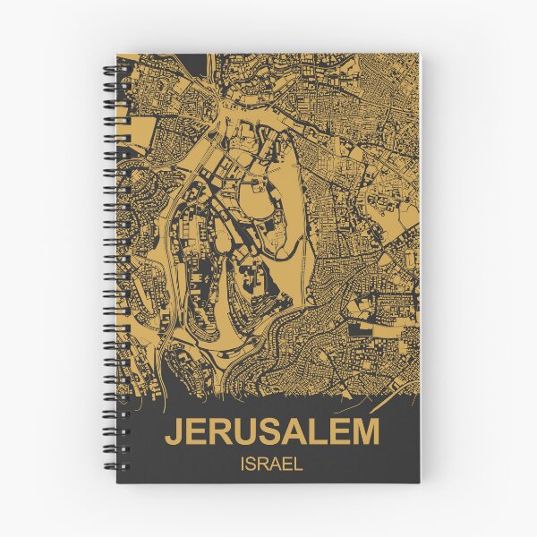 Item preview, Jerusalem Jews Judaism Moses synagogue Map Art Black Gold Jerusalem Israel designed and sold by EpicMaps.