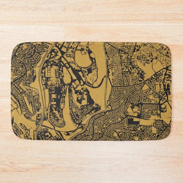 Item preview, Jerusalem Jews Judaism Moses synagogue Map Art Black Gold Jerusalem Israel designed and sold by EpicMaps.