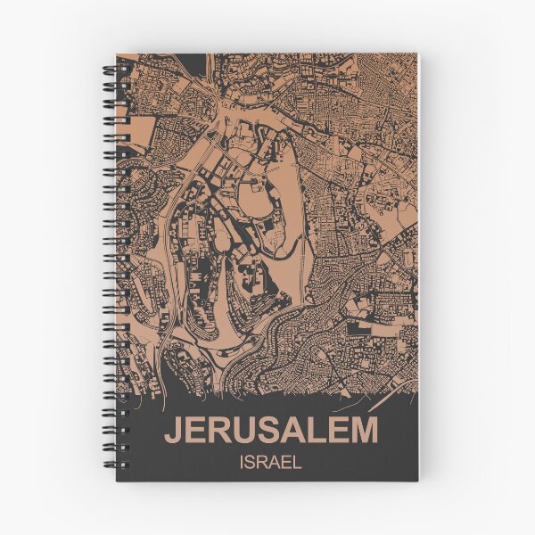 Item preview, Stunning Jerusalem Map Art Chocolate color,Jews Judaism Moses synagogue Jerusalem Israel designed and sold by EpicMaps.