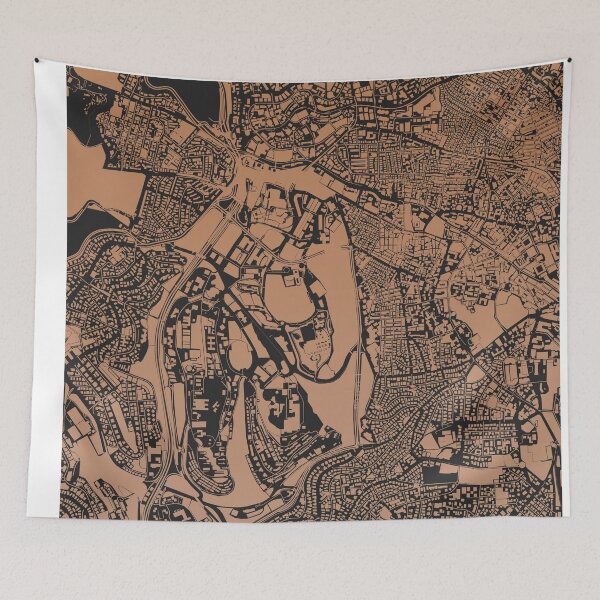 Item preview, Stunning Jerusalem Map Art Chocolate color,Jews Judaism Moses synagogue Jerusalem Israel designed and sold by EpicMaps.