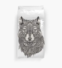 Stammes-Wolf-Illustration Bettbezug