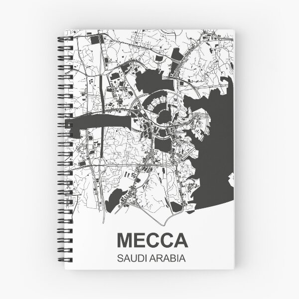Item preview, Mecca muslims Islam mohamed prophet Map Art Black white Saudi Arabia designed and sold by EpicMaps.