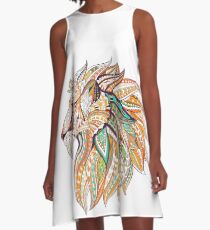 Tribal Lion Head A-Line Dress