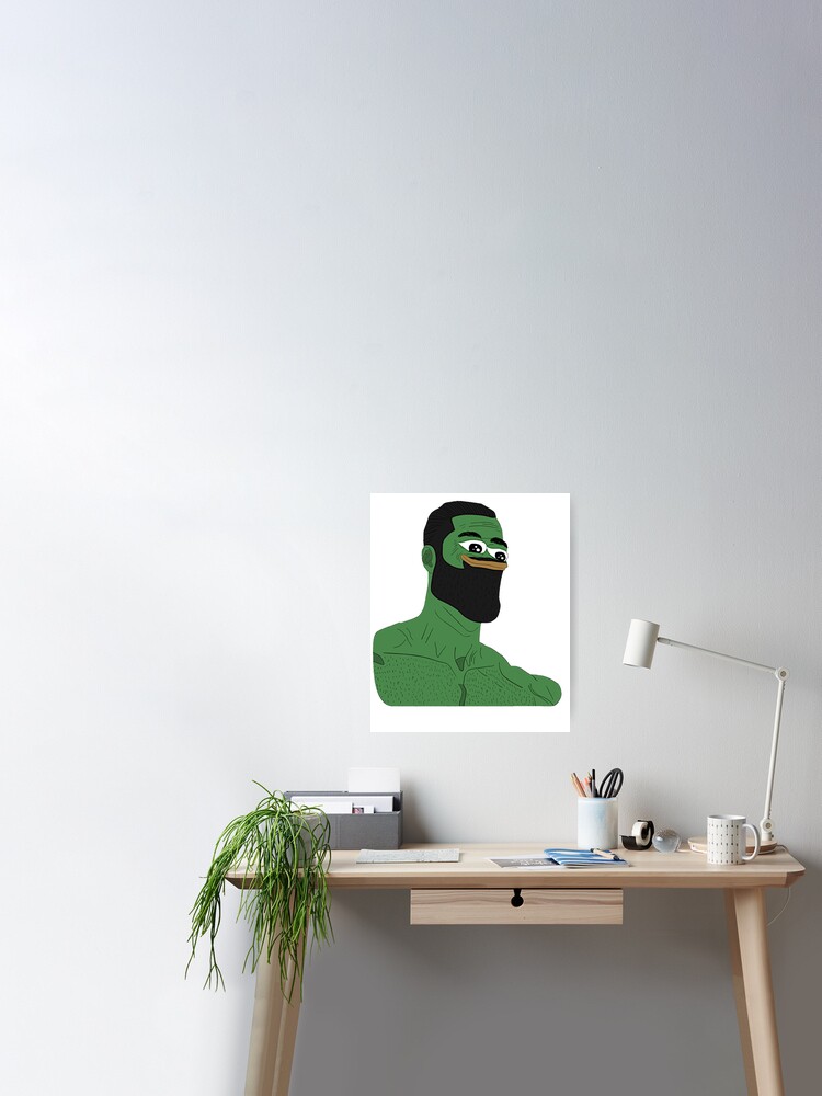 Wojak Pepe Giga Chad Meme Template Photographic Print for Sale by  Pixel-Turtle
