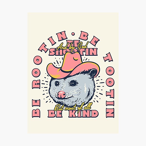 Item preview, Rootin Tootin Shootin Possum | Opossum Cowboy Advice | Space Cowgirl Country Style | Possum Pet Mat Bandana designed and sold by Any Color Designs.