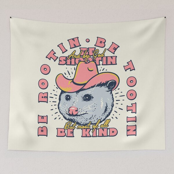 Item preview, Rootin Tootin Shootin Possum | Opossum Cowboy Advice | Space Cowgirl Country Style | Possum Pet Mat Bandana designed and sold by Any Color Designs.