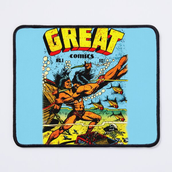 Item preview, Amazing Underwater Fight Retro Adventure Comic Book Cover designed and sold by Art2Me.