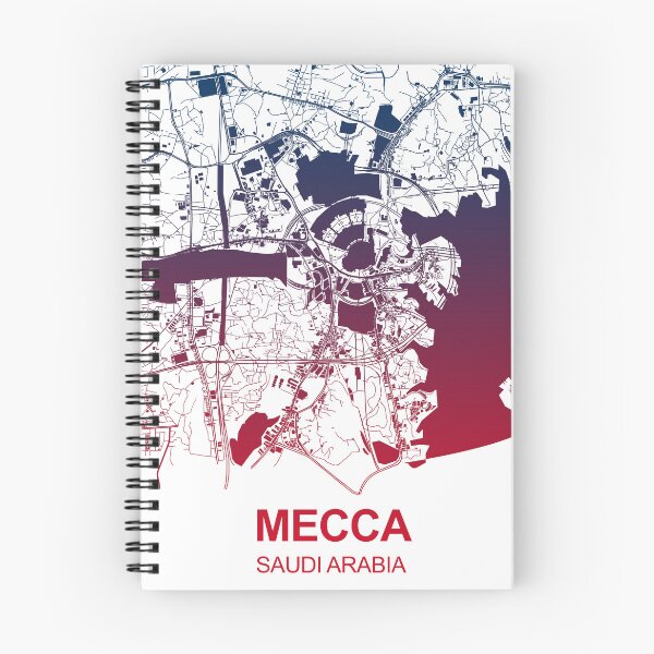 Item preview, Mecca muslims Islam mohamed prophet Map Art Blue Pink Saudi Arabia designed and sold by EpicMaps.