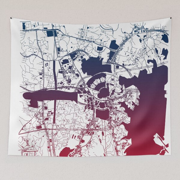 Item preview, Mecca muslims Islam mohamed prophet Map Art Blue Pink Saudi Arabia designed and sold by EpicMaps.