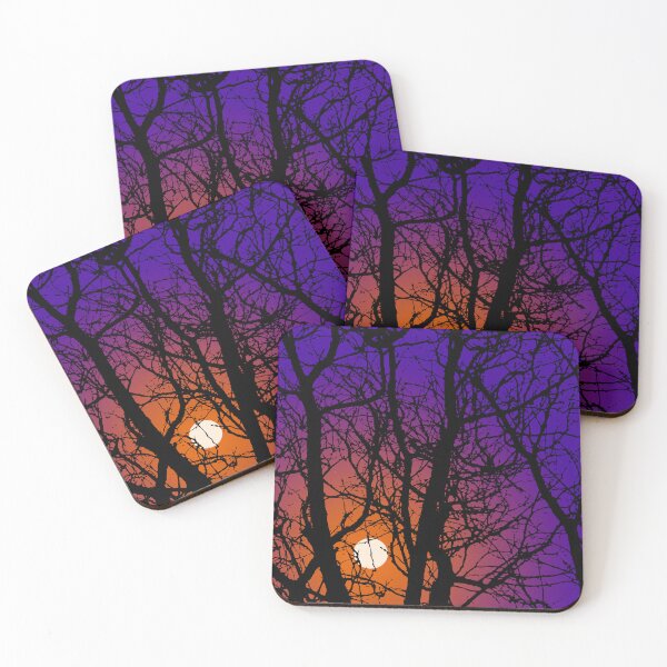 Item preview, Winter Sunset Behind Silhouetted Trees designed and sold by kernowerno.