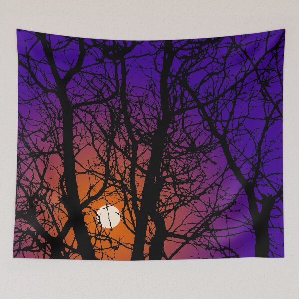 Item preview, Winter Sunset Behind Silhouetted Trees designed and sold by kernowerno.