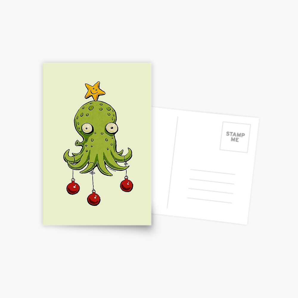 Christmas cephalopod Postcard