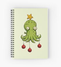 Christmas cephalopod Spiral Notebook