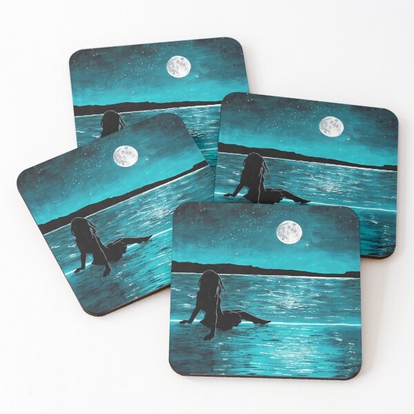 Item preview, Teal Ocean Silhouette Girl Relaxing designed and sold by SSR-art.