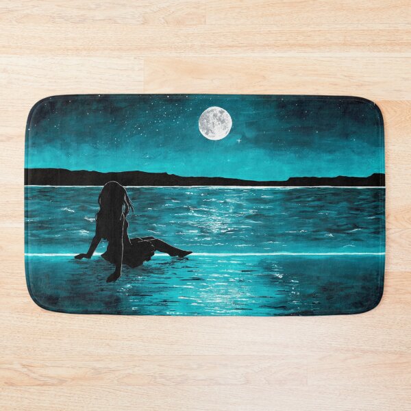 Item preview, Teal Ocean Silhouette Girl Relaxing designed and sold by SSR-art.