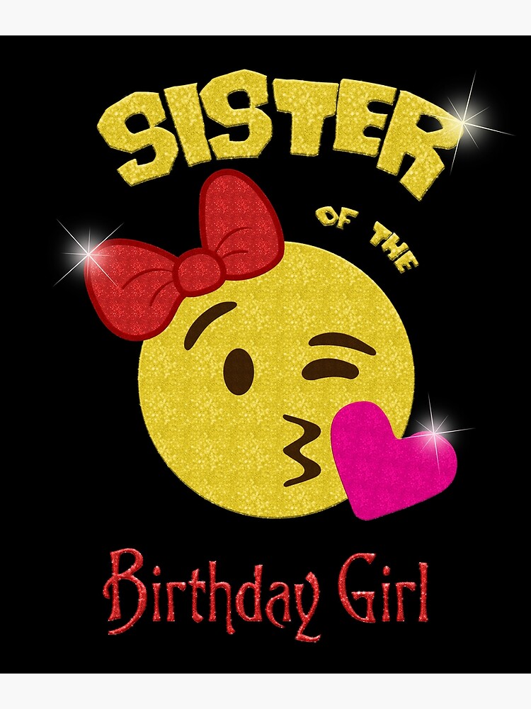 Sister of the Birthday Girl Emoji Birthday Party | Postcard