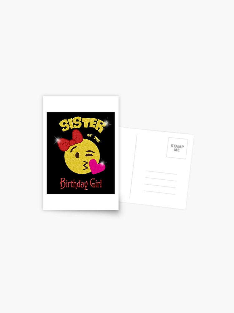 Sister of the Birthday Girl Emoji Birthday Party | Postcard