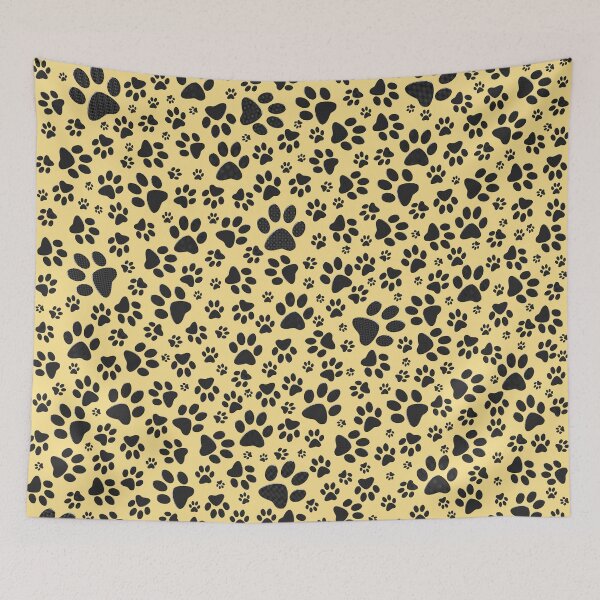 Item preview, Dog Paws Black and White Polka Dot on butter cream background designed and sold by homemadecreate.