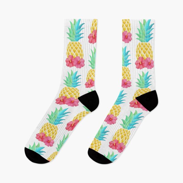 Item preview, pineapple and hibiscus flowers designed and sold by Sandra Brezina.