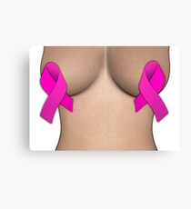 Breast Cancer Pink Ribbons Canvas Print