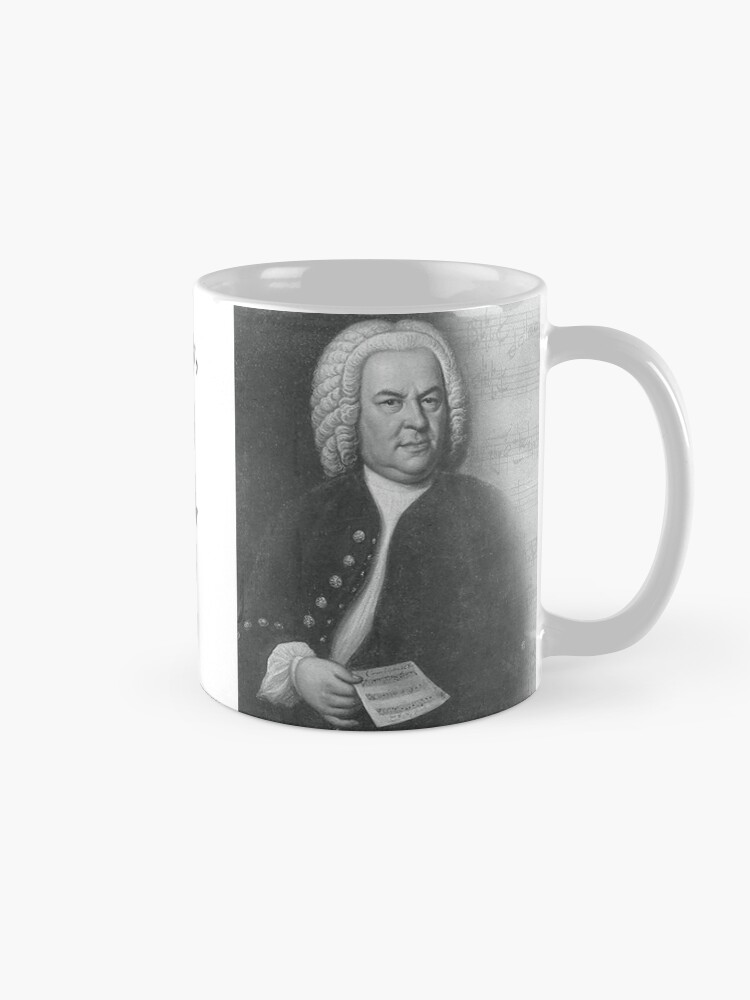 Thumbnail 5 of 6, Coffee Mug, Johann Sebastian Bach: All you have to do is press the right button at the right time and the instrument will play by itself. designed and sold by dechantsbirn.