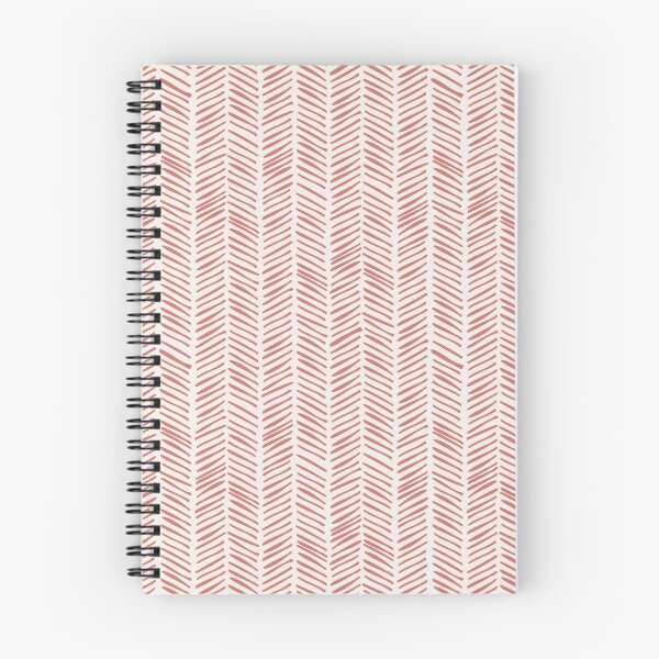 Item preview, Herringbone Handdrawn - Coral Clay on Alabaster White designed and sold by NolkDesign.