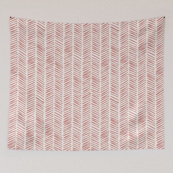 Item preview, Herringbone Handdrawn - Coral Clay on Alabaster White designed and sold by NolkDesign.