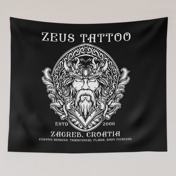 Item preview, Zeus Tattoo Studio, Zagreb, Croatia, Greek Mythology, Father of the Gods designed and sold by Proverbial Wisdom Design.