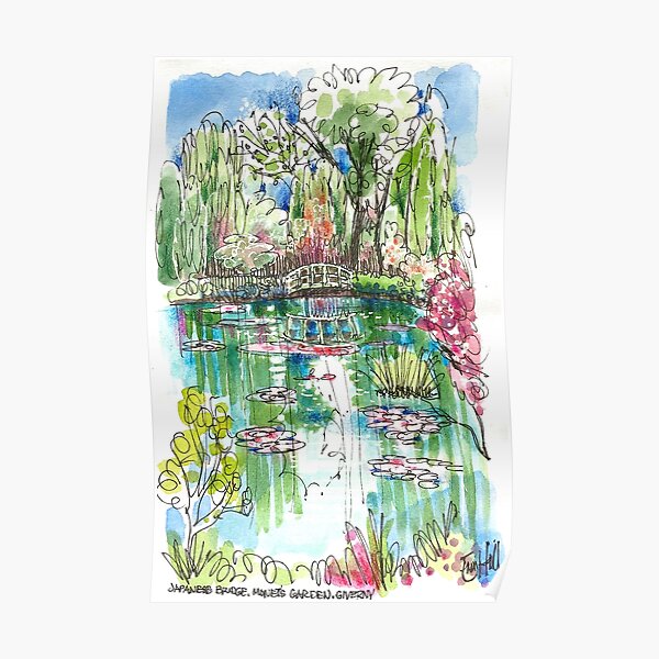 The Japanese Bridge at Monet's garden Poster