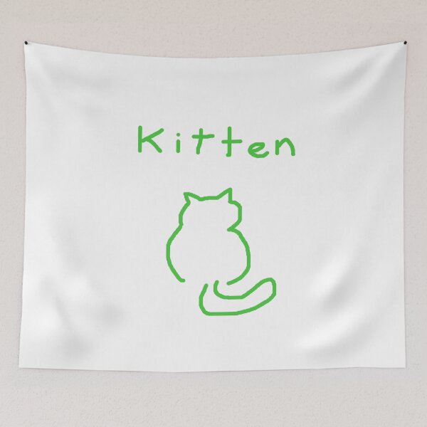 Item preview, Green drawing of a cat designed and sold by Grzegorz Majerski.