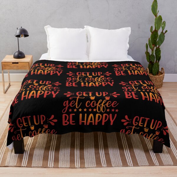 Artikelvorschau, Get Up Get Coffee Be Happy Love Valentine Summer Gift Art Design Happy Life Apparel Essential Motivation Inspiration Joy Mood entworfen und verkauft von DesignByHeartUK.