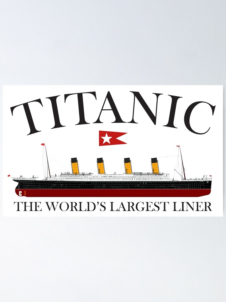 Alternate view of Titanic. 1912, RMS Titanic, Cruise, Ship, Disaster. Poster