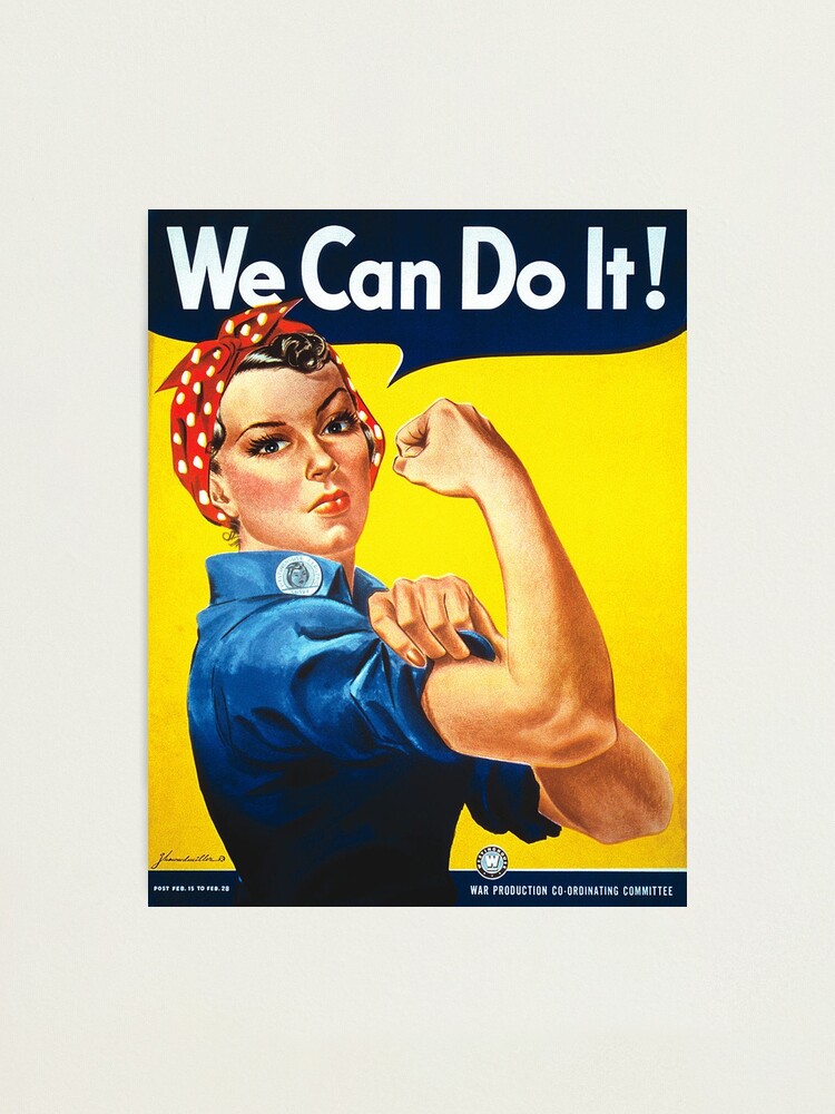 Alternate view of Rosie the Riveter. WE CAN DO IT. Howard Miller, American, wartime, propaganda, poster. Photographic Print