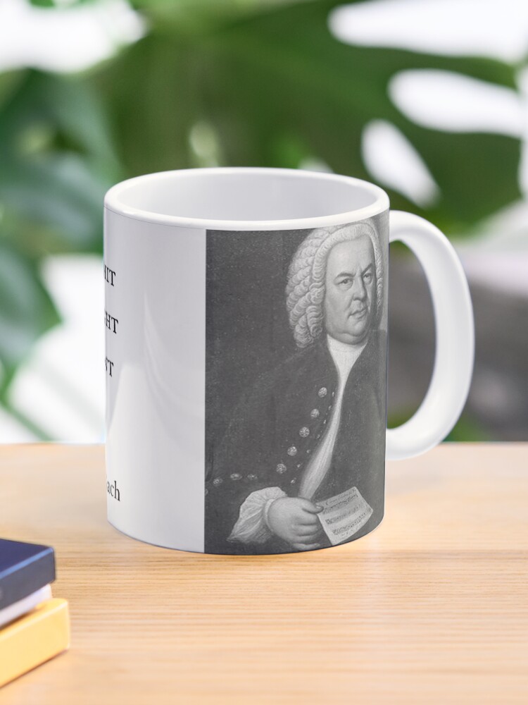 Thumbnail 1 of 6, Coffee Mug, Johann Sebastian Bach: All you have to do is hit the right key at the right time and the instrument will play by itself. designed and sold by dechantsbirn.