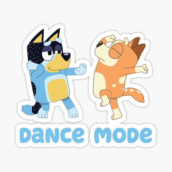 blueys dance, blueys, cartoon, blueys dad Sticker