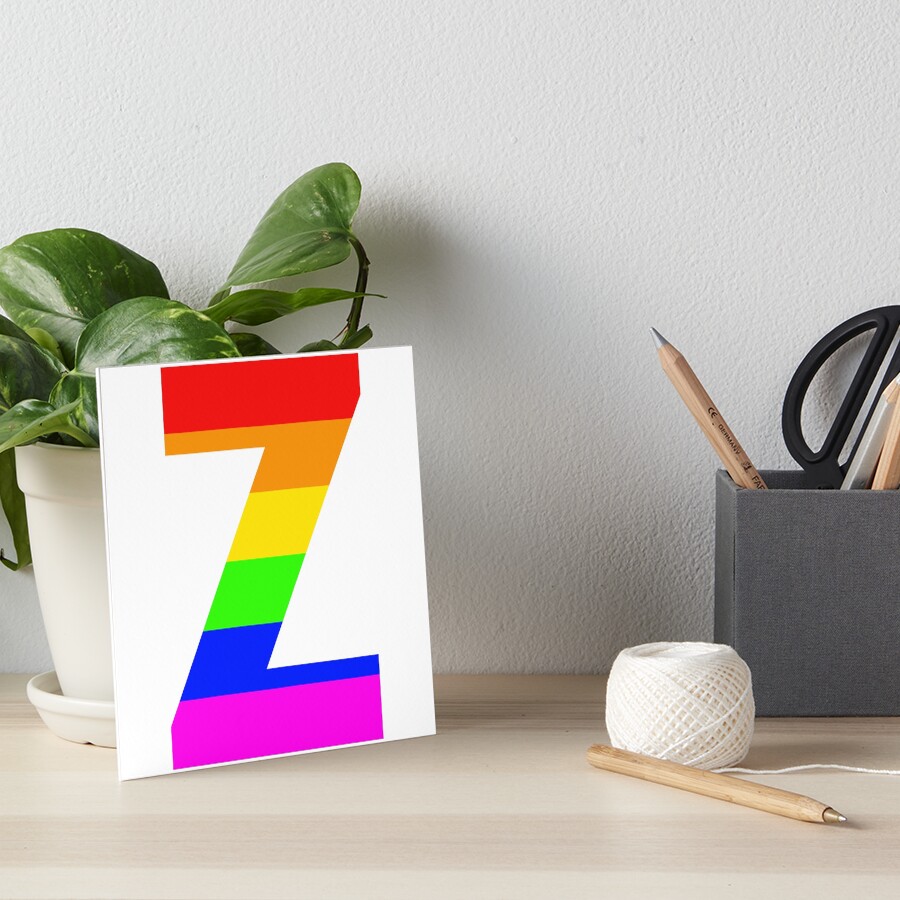 Lámina rígida «Etiqueta engomada de la letra Z del arco iris del