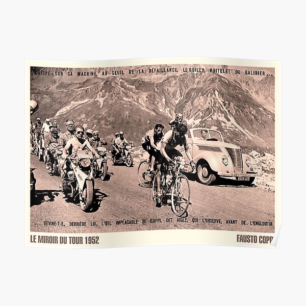 TOUR de FRANCE: Vintage 1952 Fausto Coppi Publicité Print Poster