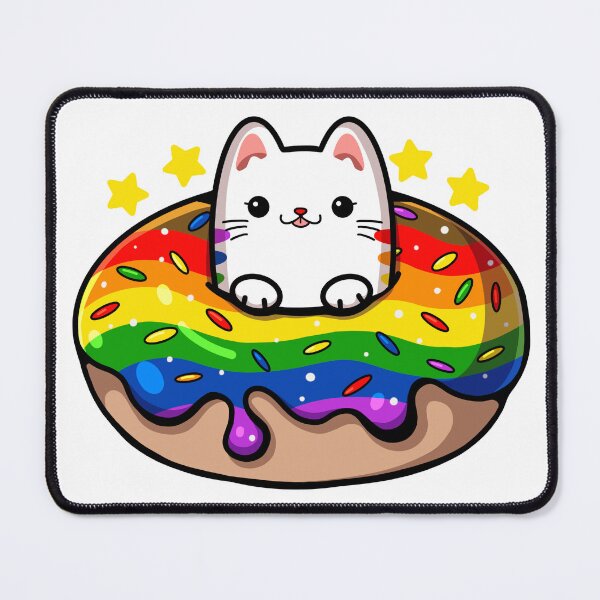 Item preview, Kawaii Cute Pride LGBTQ Rainbow Cat Doughnut designed and sold by mzzazn.