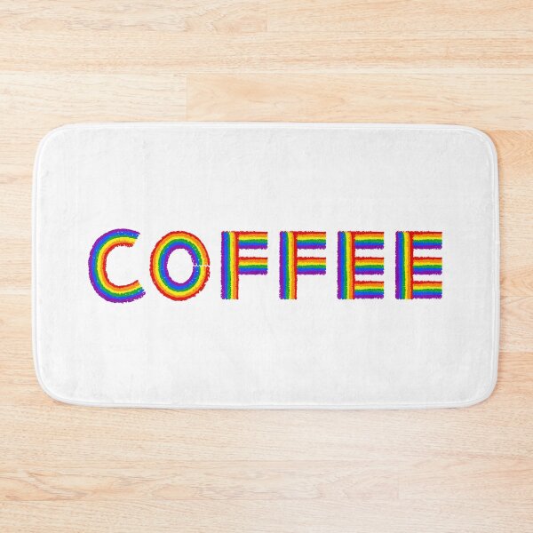 Item preview, Coffee With Rainbow Inside, coffee typography on white, gift for coffee lovers designed and sold by Dotsby.